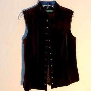 Ralph Lauren brown velvet button up vest